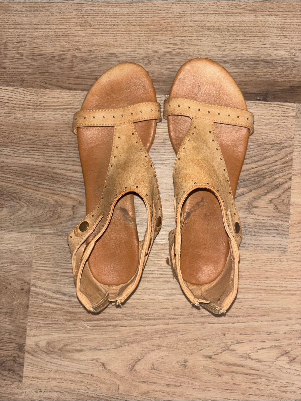 Tan Faux Leather Sandals
